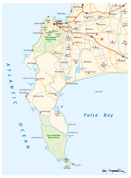 Bản đồ minh họa lộ trình vòng quanh bán đảo Cape Peninsula